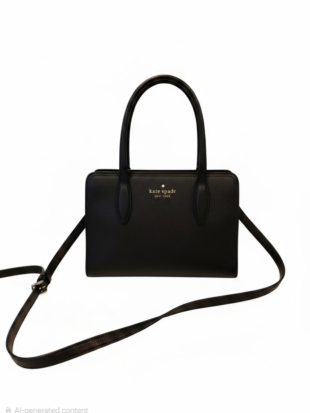 Kate Spade Black Leather Tote with Detachable Strap